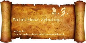 Malatidesz Zebulon névjegykártya
